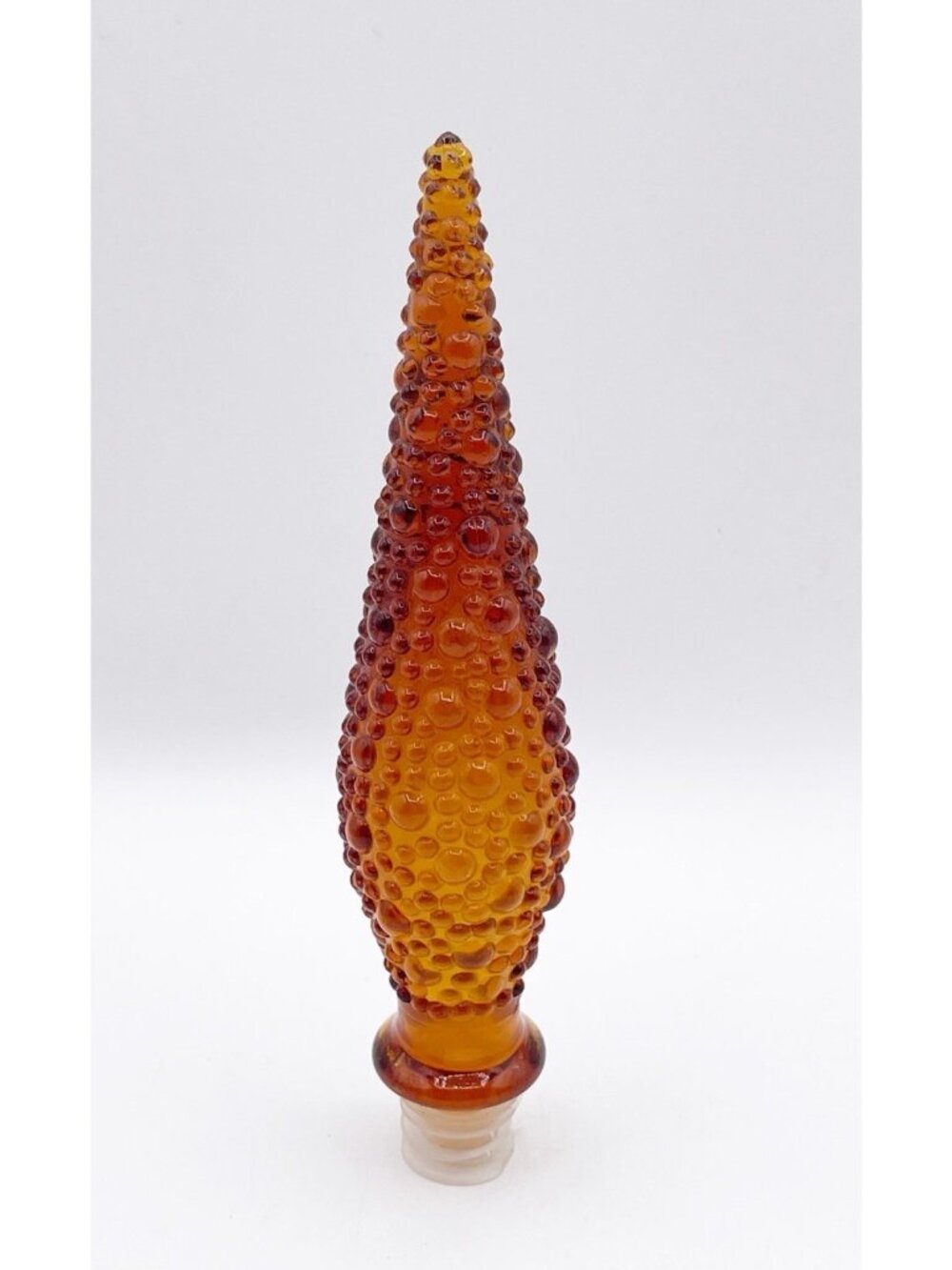 Vtg Amber Glass Hobnail Genie Bottle Stopper Only Replacement Empoli Flame MCM